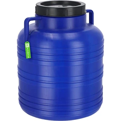 Image of KADAX Plastic Barrel 30L, Large Water Container with Lid, Multifunctional Drum Wide Opening for Pickle Fermentation and Food Storage (Blue)