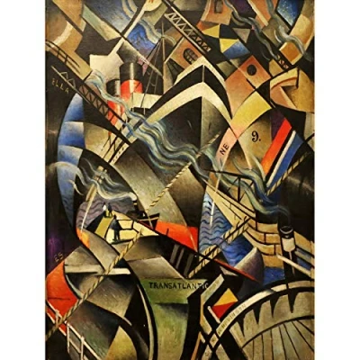 Image of Nevinson The Arrival Abstract Futurist Painting Unframed Wall Art Print Poster Home Decor Premium