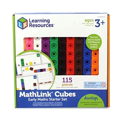 Image of Learning Resources (UK Direct Account) LSP4286 UK MathLink Activity Set, Set of 100 Cubes, Ages 3+ Resources, Multicoloured , 23.5 x 22.3 3.3 centimeters