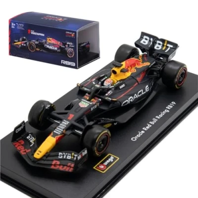 Image of HTLNUZD Bburago 1:43 New 2023 F1Champion Racing F1RB19#1 Alloy Car Formula 1/43 NO.1 Verstappen for Red Bull Die cast Model Collection Gift (Acrylic box version RB19#1)