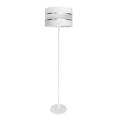 Image of Helen Floor Lamp With Shade White, Silver 35cm