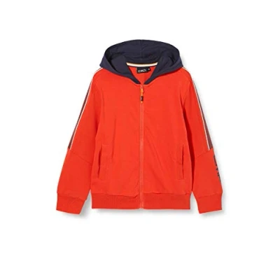 Image of CMP Boy&#039;s Stretch Hoodie Bicolour Logo on the Wrist, boys, Hoodie, 30D8194, Flame, 104 (EU)