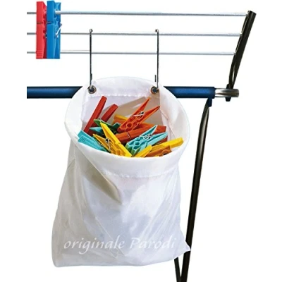 Image of Parodi &amp; Bucato Porta Clothespins Waterproof Bag, Polyester, Multicolour, 27 x 30 cm