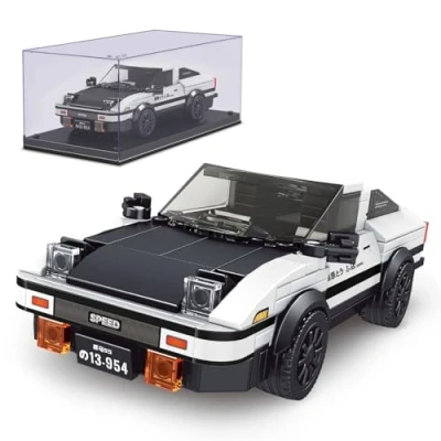 Image of Mould King Speed Champions AE86 Initial D Toy Car Building Sets with Acrylic Display Case, Collectible Model Blocks 27013, Racing for Fans and Kids 8+ (399 Pieces)