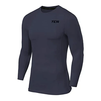 Image of TCA Boys Pro Performance Compression Shirt Long Sleeve Top Tops for Base Layers Graphite, 6 8 Years