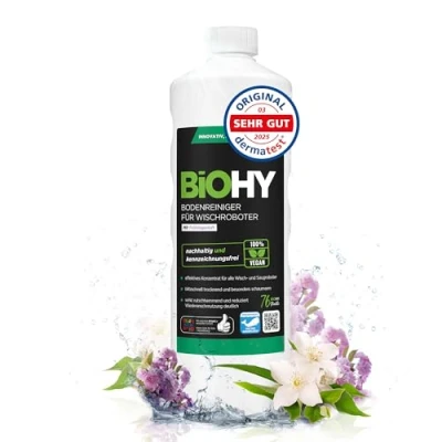 Image of BiOHY floor cleaner for mopping robots with a fresh spring scent (1l Bottle) cleaning agent concentrate all Foam free &amp; streak Sustainable 1:200