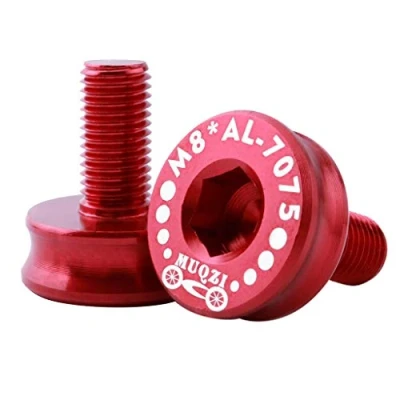 Image of MagiDeal 2 Pack of M8 Bike Bottom Bracket Screws Waterproof Crank Arm Bolts Lightweight Aluminum Alloy, Red