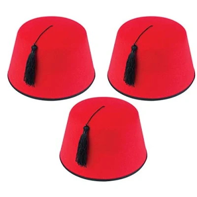 Image of labreeze Adult Red Fez Moroccan Turkish Hat Tommy Cooper Party Fancy Dress Lot (3)