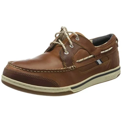 Image of Sebago Triton Three Eye, Men Boat Shoes, Multicolor (British Tan/Brn Lea), 9 UK (43 1/2 EU)