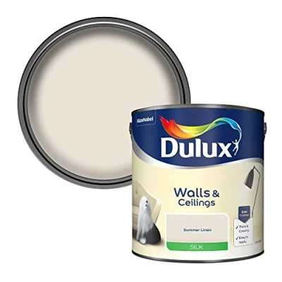 Image of Dulux Silk Emulsion Paint For Walls And Ceilings Summer Linen 2.5 Litres