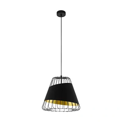 Image of Eglo 49446 Austell Pendant Light in Black and Gold Steel