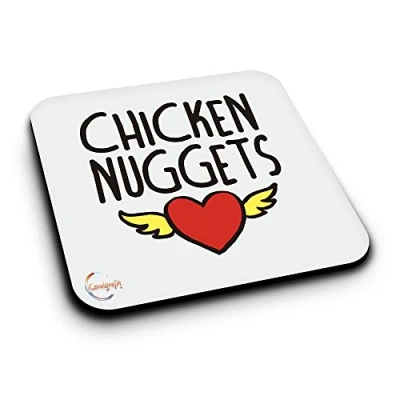 Image of ER020 Chicken Nuggets Novelty Present Gift Printed MDF Wooden Coaster