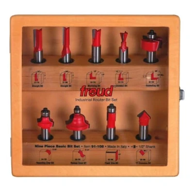 Image of Freud 91 108: 9 Piece Basic Bit Set (1/2&quot; Shank)