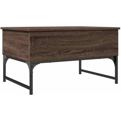 Image of vidaXL Coffee Table Brown Oak 70x50x40 cm Engineered Wood and Metal