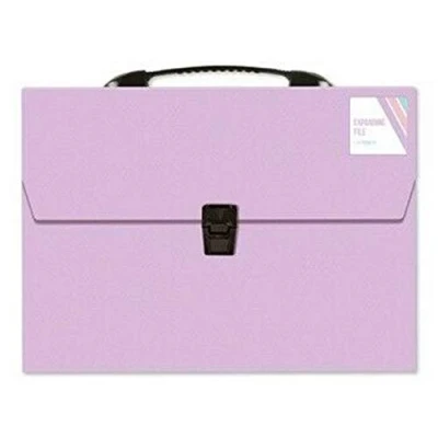 Image of Pastel Colour A4 Expanding File Organiser 13 Pocket Document Paper Storage Folders (Lilac Purple)
