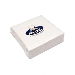 Image of White 2 Ply Paper Napkins 400x400mm (100 Pack) 0