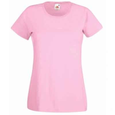 Image of Fruit of the Loom women&#039;s value weight t shirt, lady fit Pink Large