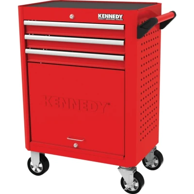 Image of Kennedy RED 28&quot; 3 Drawer Roller Cabinet