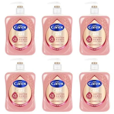 Image of Carex Advanced Care Macadamia Oil Antibacterial Hand Wash, 3x More Moisturisers, Clean &amp; Protect Hands, Bulk Buy, Pack of 6 x 500ml