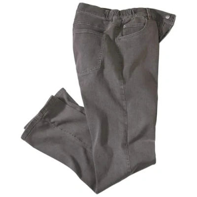 Image of ATLAS FOR MEN Men&#039;s Grey Regular Fit Jeans Elasticated Waist W34
