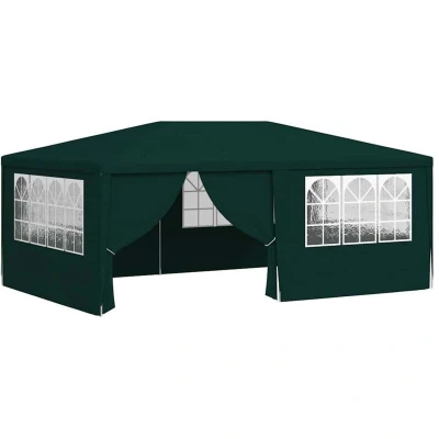 Image of vidaXL Professional Party Tent with Side Walls 4x6 m Green 90 g/m?