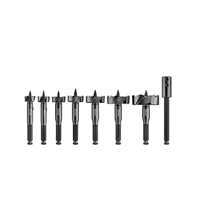 Image of DeWalt DT4593 8 Piece Self Feed Forstner Wood Auger Drill Bit Set 25mm 65mm