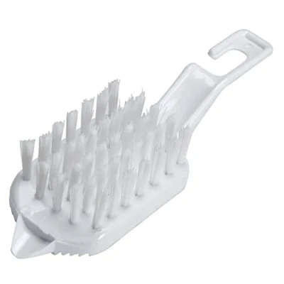 Image of KitchenCraft Vegetable Brush, Plastic Scrubber, Durable Bristles and Hook, 15 x 6cm (6 2.5&#039;&#039;), White