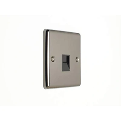 Image of EUROLITE ENHANCE BLACK NICKEL TELEPHONE MASTER SOCKET EN1M BNB
