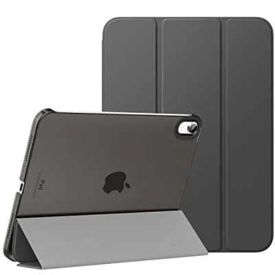 Image of MoKo iPad 10th Generation Case 2022, Slim Stand Hard PC Translucent Back Shell Smart Cover for Gen 10.9 inch Support Touch ID, Auto Wake/Sleep, Space Gray