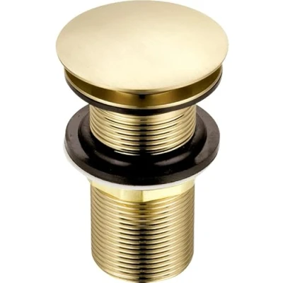 Image of Xcel Home Brushed Gold Unslotted Click Clack Waste Dome Shaped Replacement Basin Brass Pop Up Sink Plug Standard G 1 1/4&quot; BSP Connection pc