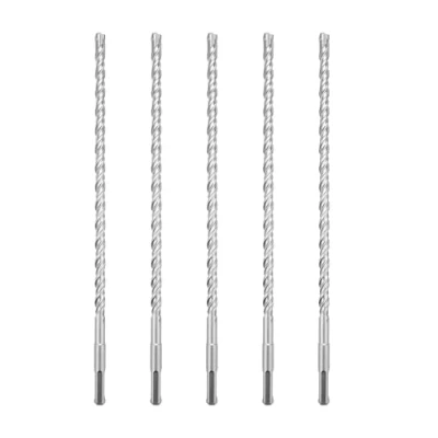 Image of hsawbit 5PCS Masonry Drill Bits Set with SDS Plus Shank, 8mm x 310mm Hammer Drills Tungsten Carbide Tip for Concrete, Brick, Cement Walls, Stone