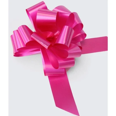 Image of SHATCHI Large 30mm/3cm Ribbon Pull Bows for Party Wall, Gift Wraps, Christmas Trees, Wedding, Birthday Hampers Decoration Florist, Hot Pink, 40pcs