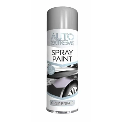 Image of All Purpose Automotive Spray Paint 250ml Can Grey Primer Finish Aerosol Metal Interior Exterior Fast Dry Excellent Coverage Adhesion Single