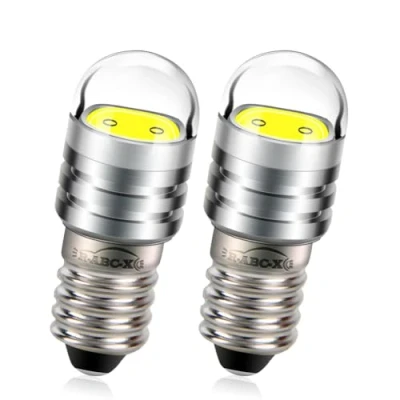 Image of Ruiandsion 2pcs 6V E10 Base Socket LED Bulb COB 2W Upgrade Replacement for Headlamps Flashlights Torch Light Bulbs,6500K White