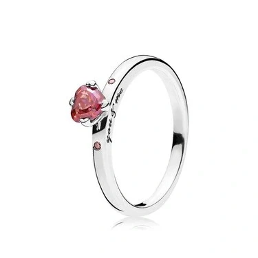 Image of PANDORA Moments Women&#039;s Sterling Silver You and Me Cubic Zirconia Ring, Size 54, No Box