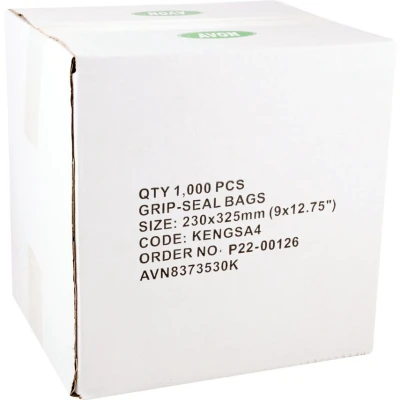 Image of Avon 9&quot;X12.3/4&quot; Plain Grip Seal Bags, Pk 1000