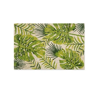 Image of Excelsa Foliage Entrance Door Mat, Coconut Fibre, Green, 40 x 60 cm