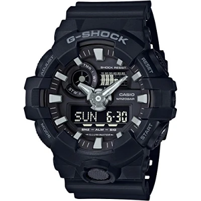 Image of Casio Gents 52.00mm Quartz Watch with Black Analogue Digital dial and Rubber Strap GA 700 1BER