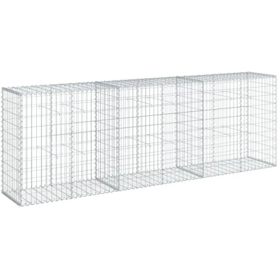 Image of vidaXL Gabion Basket with Cover 300x50x100 cm Galvanised Iron