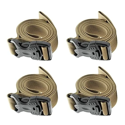 Image of Alnicov Backpack Accessory Strap Luggage Straps Cover Sleeping Bag Adjustable Heavy Duty with Quick Release Buckle for Outdoor Camping or Daily Use(Khaki,4Pack)