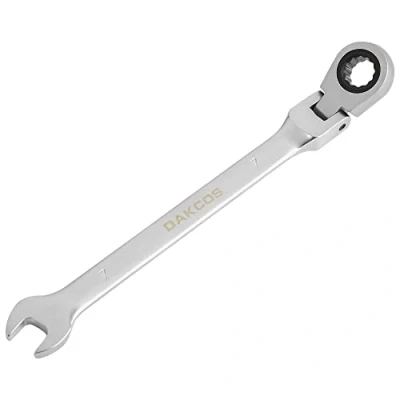 Image of DAKCOS Flexible Head Ratchet Combination Wrench Spanner 7mm Chrome Vanadium Steel