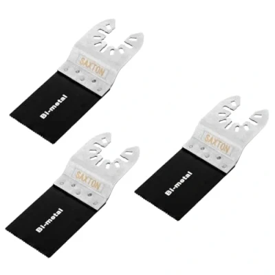 Image of 3 x Bi Metal Saxton Blades for Dewalt Wolf Stanley Worx Oscillating Multitools