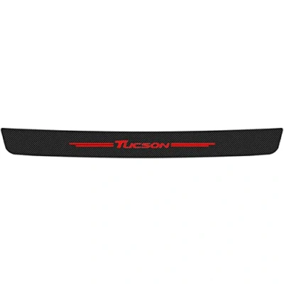 Image of JYMLOV 90CM Car Rear Bumper Protector Strip, for Hyun dai Tucson, Auto Trunk Door Sill Guard Scratch Carbon Fiber Protection Sticker Styling Accessories,Red