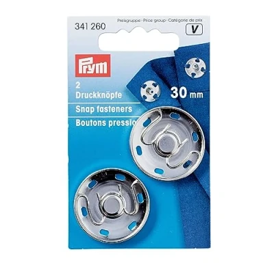 Image of Prym Sew On Snap Fasteners, Gold, 30 mm, altmessing, 2 Stück