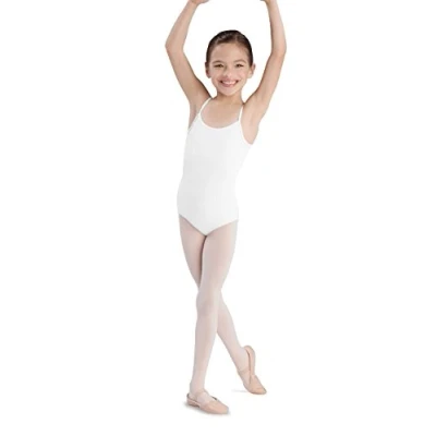 Image of Bloch Dance Girls Plie Camisole Leotard, White, 14