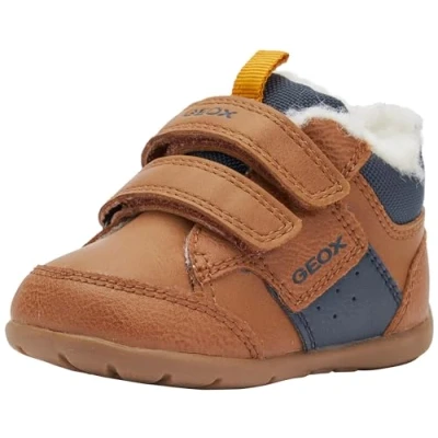 Image of Geox Baby Elthan Boy B Sneaker, Tobacco Navy, 2.5 UK Child