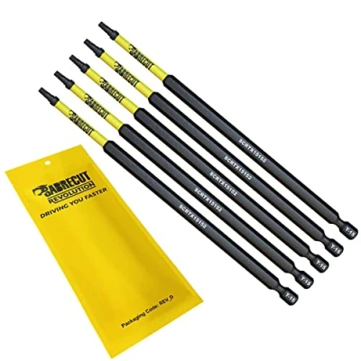 Image of 5 x SabreCut SCTX15152_5 152mm T15 TX15 Magnetic Impact Screwdriver Driver Bits Set Torx Heavy Duty Compatible with Dewalt Milwaukee Bosch Makita and More