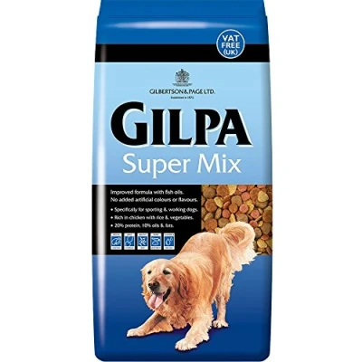 Image of Gilpa Super Mix Dry Dog Food 15kg Chicken with Rice and Vegetables Complete High Protein Adult Senior for Working, Sporting Active Dogs Biscuits