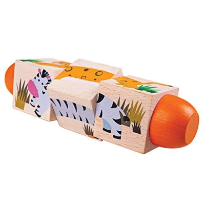 Image of Bigjigs Toys Wooden Jungle Animal Twist Blocks