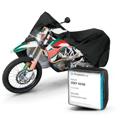 Image of WALSER motorbike cover waterproof XL, Award Very Good* waterproof, motor scooter cover, protection black 255x11x135 cm